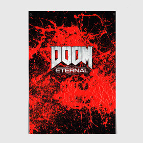 Постер с принтом Doom Eternal в Курске, 100% бумага
 | бумага, плотность 150 мг. Матовая, но за счет высокого коэффициента гладкости имеет небольшой блеск и дает на свету блики, но в отличии от глянцевой бумаги не покрыта лаком | bethesda softworks | doom eternal | doomguy | id software | демоны | дум этернал | марс | палач рока | этернал