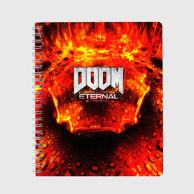 Тетрадь с принтом Doom Eternal в Курске, 100% бумага | 48 листов, плотность листов — 60 г/м2, плотность картонной обложки — 250 г/м2. Листы скреплены сбоку удобной пружинной спиралью. Уголки страниц и обложки скругленные. Цвет линий — светло-серый
 | bethesda softworks | doom eternal | doomguy | id software | демоны | дум этернал | марс | палач рока | этернал