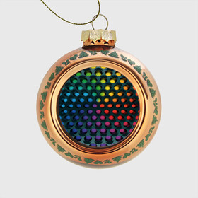Стеклянный ёлочный шар с принтом 3Д спектр в Курске, Стекло | Диаметр: 80 мм | горошек | железо | жесть | излучение | иллюзия | круги | лампочки | металл | оболочка | объём | радуга | сияние | соты | сталь | фонари | шарики | шары