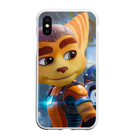 Чехол для iPhone XS Max матовый с принтом Ratchet & Clank Rift Apart в Курске, Силикон | Область печати: задняя сторона чехла, без боковых панелей | ratchet  clank rift apart | игра | персонаж | рисунок