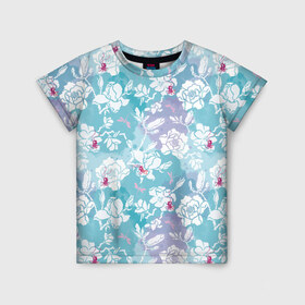 Детская футболка 3D с принтом Mulan Flowers Pattern в Курске, 100% гипоаллергенный полиэфир | прямой крой, круглый вырез горловины, длина до линии бедер, чуть спущенное плечо, ткань немного тянется | flowers | mulan | vdosadir | бэрри кук | мулан | тони бэнкрофт | цветы