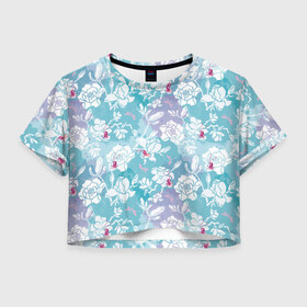 Женская футболка Crop-top 3D с принтом Mulan Flowers Pattern в Курске, 100% полиэстер | круглая горловина, длина футболки до линии талии, рукава с отворотами | flowers | mulan | vdosadir | бэрри кук | мулан | тони бэнкрофт | цветы
