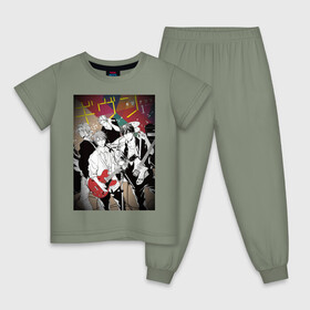 Детская пижама хлопок с принтом Дарованный в Курске, 100% хлопок |  брюки и футболка прямого кроя, без карманов, на брюках мягкая резинка на поясе и по низу штанин
 | мафую сато
