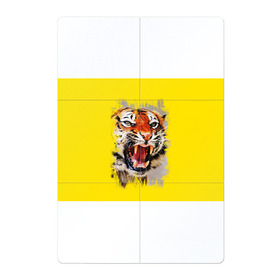 Магнитный плакат 2Х3 с принтом Оскал тигра в Курске, Полимерный материал с магнитным слоем | 6 деталей размером 9*9 см | барс | волк | детёныш | джунгли | енот | животное | зубр | кот | лев | леопард | львица | медведь | охотник | пасть | полосы | пятнистая | рык | рычание | тигр | тигрица | хозяин | царьзверей | шерсть