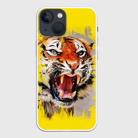Чехол для iPhone 13 mini с принтом Оскал тигра в Курске,  |  | барс | волк | детёныш | джунгли | енот | животное | зубр | кот | лев | леопард | львица | медведь | охотник | пасть | полосы | пятнистая | рык | рычание | тигр | тигрица | хозяин | царьзверей | шерсть