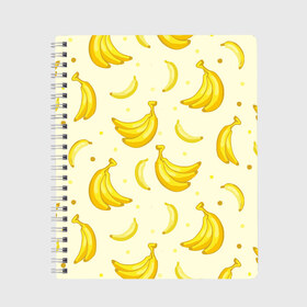 Тетрадь с принтом Банана в Курске, 100% бумага | 48 листов, плотность листов — 60 г/м2, плотность картонной обложки — 250 г/м2. Листы скреплены сбоку удобной пружинной спиралью. Уголки страниц и обложки скругленные. Цвет линий — светло-серый
 | pattern | textures | tnt | абстракция | бананабум | бананы | ветки | взрыв | геометрия | градиент | дождь | заливка | обезьяна | паттерны | пиксели | пикси | продукты | текстура | текстуры | тнт | фигуры | фон