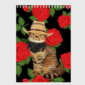 Скетчбук с принтом Мачо Котик Ковбой в Курске, 100% бумага
 | 48 листов, плотность листов — 100 г/м2, плотность картонной обложки — 250 г/м2. Листы скреплены сверху удобной пружинной спиралью | cat | cats | kitten | mem | memes | rose | roses | глаза | глазки | киска | кот | котёнок | котик | котики | котэ | котята | кошак | кошка | кошки | красивая | мем | мемчики | милая | прикольная | роза | розы | светлая | темная