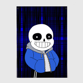 Постер с принтом Sans | Undertale в Курске, 100% бумага
 | бумага, плотность 150 мг. Матовая, но за счет высокого коэффициента гладкости имеет небольшой блеск и дает на свету блики, но в отличии от глянцевой бумаги не покрыта лаком | asriel dreemurr | blaster | chara | frisk | gaster | sans | skull | undertale | азриэль дримурр | андертале | андертейл | андрайн | гастер | игра | меттатон | подземная история | подземная сказка | санс | скелет | ундертале | фриск