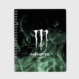 Тетрадь с принтом MONSTER ENERGY в Курске, 100% бумага | 48 листов, плотность листов — 60 г/м2, плотность картонной обложки — 250 г/м2. Листы скреплены сбоку удобной пружинной спиралью. Уголки страниц и обложки скругленные. Цвет линий — светло-серый
 | adrenalin | energy monster | monster | monster energy | monstr | sport | адреналин | монстер | монстр | напиток | спорт | энергетик