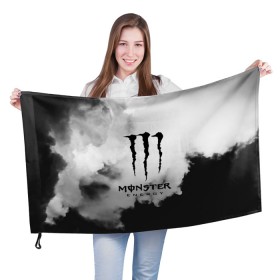 Флаг 3D с принтом MONSTER ENERGY в Курске, 100% полиэстер | плотность ткани — 95 г/м2, размер — 67 х 109 см. Принт наносится с одной стороны | adrenalin | energy monster | monster | monster energy | monstr | sport | адреналин | монстер | монстр | напиток | спорт | энергетик