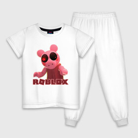 Детская пижама хлопок с принтом Roblox piggy/Свинка Пигги. в Курске, 100% хлопок |  брюки и футболка прямого кроя, без карманов, на брюках мягкая резинка на поясе и по низу штанин
 | Тематика изображения на принте: game | gamer | logo | minecraft | piggi | roblox | simulator | игра | конструктор | лого | пигги | свинья | симулятор | строительство | фигура