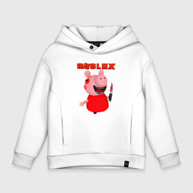 Детское худи Oversize хлопок с принтом Roblox piggy Свинка Пигги. в Курске, френч-терри — 70% хлопок, 30% полиэстер. Мягкий теплый начес внутри —100% хлопок | боковые карманы, эластичные манжеты и нижняя кромка, капюшон на магнитной кнопке | Тематика изображения на принте: game | gamer | logo | minecraft | piggi | roblox | simulator | игра | конструктор | лого | пигги | свинья | симулятор | строительство | фигура