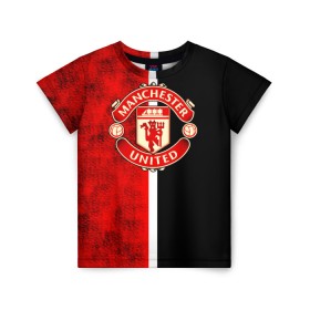 Детская футболка 3D с принтом Манчестер Юнайтед 3D в Курске, 100% гипоаллергенный полиэфир | прямой крой, круглый вырез горловины, длина до линии бедер, чуть спущенное плечо, ткань немного тянется | manchester | manunited | mufc | англия | апл | манчестер юнайтед.
