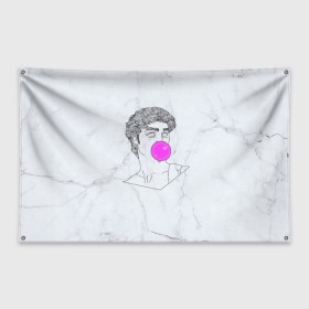 Флаг-баннер с принтом Bubble gum в Курске, 100% полиэстер | размер 67 х 109 см, плотность ткани — 95 г/м2; по краям флага есть четыре люверса для крепления | bubble gum | скульптура | статуя