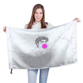Флаг 3D с принтом Bubble gum в Курске, 100% полиэстер | плотность ткани — 95 г/м2, размер — 67 х 109 см. Принт наносится с одной стороны | bubble gum | скульптура | статуя