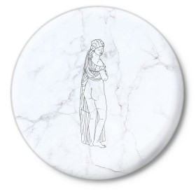 Значок с принтом Афродита в Курске,  металл | круглая форма, металлическая застежка в виде булавки | афродита | скульптура | статуя