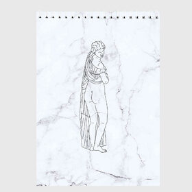 Скетчбук с принтом Афродита в Курске, 100% бумага
 | 48 листов, плотность листов — 100 г/м2, плотность картонной обложки — 250 г/м2. Листы скреплены сверху удобной пружинной спиралью | афродита | скульптура | статуя