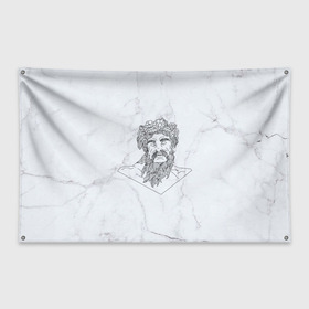 Флаг-баннер с принтом Посейдон в Курске, 100% полиэстер | размер 67 х 109 см, плотность ткани — 95 г/м2; по краям флага есть четыре люверса для крепления | посейдон | скульптура | статуя