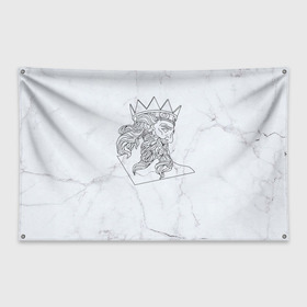 Флаг-баннер с принтом Нептун в Курске, 100% полиэстер | размер 67 х 109 см, плотность ткани — 95 г/м2; по краям флага есть четыре люверса для крепления | скульптура | статуя