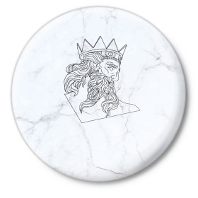 Значок с принтом Нептун в Курске,  металл | круглая форма, металлическая застежка в виде булавки | Тематика изображения на принте: скульптура | статуя