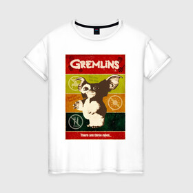 Женская футболка хлопок с принтом Gremlins в Курске, 100% хлопок | прямой крой, круглый вырез горловины, длина до линии бедер, слегка спущенное плечо | gizmo | gremlins | mogwai | vdzajul | гизмо | гремлины | магвай