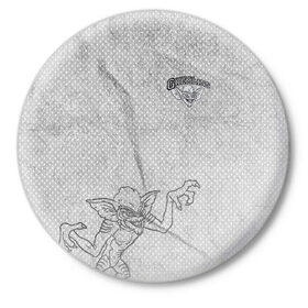 Значок с принтом Gremlins в Курске,  металл | круглая форма, металлическая застежка в виде булавки | gizmo | gremlins | mogwai | vdzajul | гизмо | гремлины | магвай