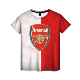 Женская футболка 3D с принтом FC Arsenal 3D в Курске, 100% полиэфир ( синтетическое хлопкоподобное полотно) | прямой крой, круглый вырез горловины, длина до линии бедер | arsenal | англия | апл | арсенал | гуннеры.