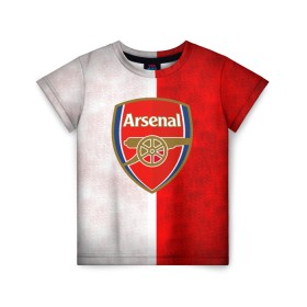 Детская футболка 3D с принтом FC Arsenal 3D в Курске, 100% гипоаллергенный полиэфир | прямой крой, круглый вырез горловины, длина до линии бедер, чуть спущенное плечо, ткань немного тянется | arsenal | англия | апл | арсенал | гуннеры.