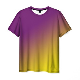 Мужская футболка 3D с принтом ГРАДИЕНТ в Курске, 100% полиэфир | прямой крой, круглый вырез горловины, длина до линии бедер | gradient | summer | textures | tie dye | абстракт | градиент | желтая | лето | переход | радуга | тай дай | текстура | текстуры | фиолетовая | хиппи | цвета