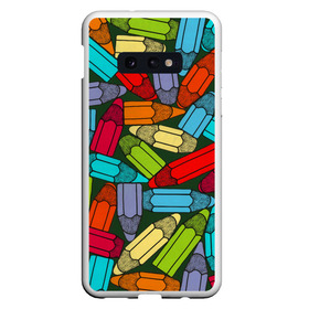 Чехол для Samsung S10E с принтом детские цветные карандаши арт в Курске, Силикон | Область печати: задняя сторона чехла, без боковых панелей | Тематика изображения на принте: арт | весело | детские | карандаши | необычно | просто | рисунок | цветные | ярко