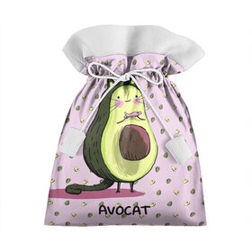 Подарочный 3D мешок с принтом Авокадо Кот в Курске, 100% полиэстер | Размер: 29*39 см | авокадо | авокадо фон | авокот | авокотик | арт авокадо | кот | котик