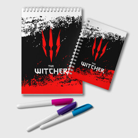 Блокнот с принтом The Witcher в Курске, 100% бумага | 48 листов, плотность листов — 60 г/м2, плотность картонной обложки — 250 г/м2. Листы скреплены удобной пружинной спиралью. Цвет линий — светло-серый
 | esport | game | netflix | the witcher | американский сериал | ве витчер | ведьмак | геральт | игра | игры | киберспорт | кино | нетфликс | популярные иллюстрации | сериал | сериалы | фильмы | фэнтези