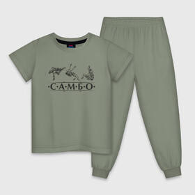 Детская пижама хлопок с принтом Самбо в Курске, 100% хлопок |  брюки и футболка прямого кроя, без карманов, на брюках мягкая резинка на поясе и по низу штанин
 | sambo | боевое искусство | борьба | единоборство | самбо | самозащита | самооборона | спорт