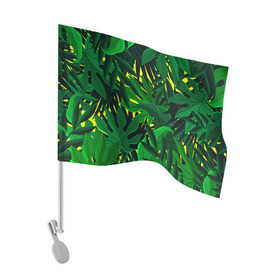 Флаг для автомобиля с принтом В джунглях в Курске, 100% полиэстер | Размер: 30*21 см | nature | summer | азия | бали | бамбук | деревья | джунгли | жара | зелень | кусты | лес | летний | лето | листья | море | острова | отдых | отпуск | пальмы | папоротник | пляж | природа | растения | солнце