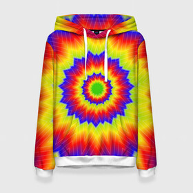 Женская толстовка 3D с принтом Tie-Dye в Курске, 100% полиэстер  | двухслойный капюшон со шнурком для регулировки, мягкие манжеты на рукавах и по низу толстовки, спереди карман-кенгуру с мягким внутренним слоем. | abstract | colorful | dye | gradient | texture | tie | абстракция | градиент | дай | тай | текстура | цветной