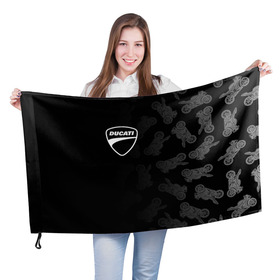 Флаг 3D с принтом DUCATI [1] в Курске, 100% полиэстер | плотность ткани — 95 г/м2, размер — 67 х 109 см. Принт наносится с одной стороны | ducati | moto | дукати | мото | мотоцикл