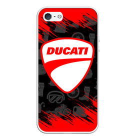 Чехол для iPhone 5/5S матовый с принтом DUCATI [2] в Курске, Силикон | Область печати: задняя сторона чехла, без боковых панелей | ducati | moto | дукати | мото | мотоцикл