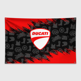 Флаг-баннер с принтом DUCATI [2] в Курске, 100% полиэстер | размер 67 х 109 см, плотность ткани — 95 г/м2; по краям флага есть четыре люверса для крепления | ducati | moto | дукати | мото | мотоцикл