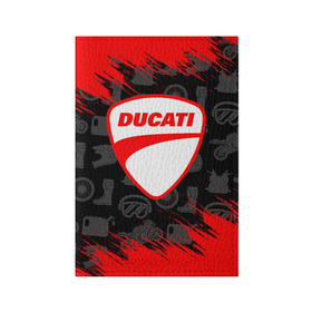 Обложка для паспорта матовая кожа с принтом DUCATI [2] в Курске, натуральная матовая кожа | размер 19,3 х 13,7 см; прозрачные пластиковые крепления | Тематика изображения на принте: ducati | moto | дукати | мото | мотоцикл