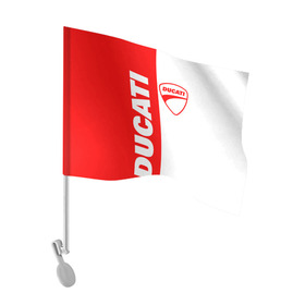 Флаг для автомобиля с принтом DUCATI [4] в Курске, 100% полиэстер | Размер: 30*21 см | ducati | moto | дукати | мото | мотоцикл