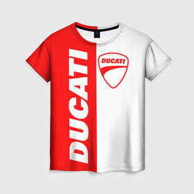Женская футболка 3D с принтом DUCATI [4] в Курске, 100% полиэфир ( синтетическое хлопкоподобное полотно) | прямой крой, круглый вырез горловины, длина до линии бедер | ducati | moto | дукати | мото | мотоцикл