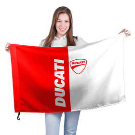 Флаг 3D с принтом DUCATI [4] в Курске, 100% полиэстер | плотность ткани — 95 г/м2, размер — 67 х 109 см. Принт наносится с одной стороны | ducati | moto | дукати | мото | мотоцикл