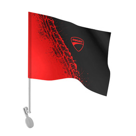 Флаг для автомобиля с принтом DUCATI [3] в Курске, 100% полиэстер | Размер: 30*21 см | ducati | moto | дукати | мото | мотоцикл