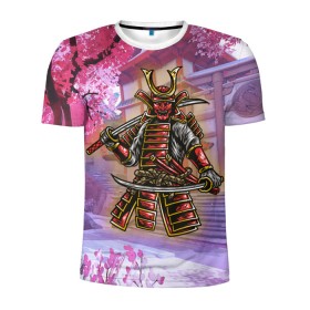 Мужская футболка 3D спортивная с принтом Самурай (Z) в Курске, 100% полиэстер с улучшенными характеристиками | приталенный силуэт, круглая горловина, широкие плечи, сужается к линии бедра | samurai | буке | воин | вояк | мононофу | мститель | мушя | ниндзя | сабурай | самурай | слуга | солдат | цувамоно