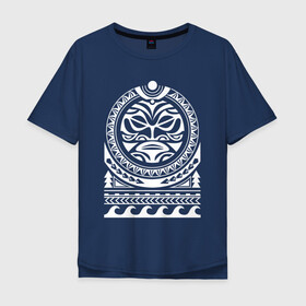 Мужская футболка хлопок Oversize с принтом Солнце и скат в полинезия в Курске, 100% хлопок | свободный крой, круглый ворот, “спинка” длиннее передней части | маори | мауи | орнамент | полинезийский стиль | полинезия | скат | солнце | тату | татуировка