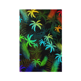 Обложка для паспорта матовая кожа с принтом ПАЛЬМЫ / ТРОПИКИ в Курске, натуральная матовая кожа | размер 19,3 х 13,7 см; прозрачные пластиковые крепления | Тематика изображения на принте: flowers | hotline miami | neon | new retro wave | outrun | outrun electro | palmen | rainbow | retro | retrowave | summer | synth | synthwave | tropical | лето | неон | пальмы | радуга | растения | ретро | тропики | хотлайн майами | цветы