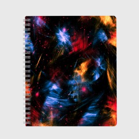 Тетрадь с принтом КОСМИЧЕСКИЕ ВОЛНЫ в Курске, 100% бумага | 48 листов, плотность листов — 60 г/м2, плотность картонной обложки — 250 г/м2. Листы скреплены сбоку удобной пружинной спиралью. Уголки страниц и обложки скругленные. Цвет линий — светло-серый
 | colors | galaxy | paints | space | star
nebula | texture | абстракция | брызги | вселенная | галактика | звезда | звезды | космический | краски | планеты | текстуры
