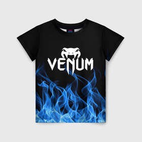 Детская футболка 3D с принтом VENUM. в Курске, 100% гипоаллергенный полиэфир | прямой крой, круглый вырез горловины, длина до линии бедер, чуть спущенное плечо, ткань немного тянется | mma | sport | venum | бокс | венум | единоборство | мма | спорт