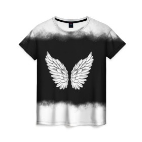 Женская футболка 3D с принтом Im an angel в Курске, 100% полиэфир ( синтетическое хлопкоподобное полотно) | прямой крой, круглый вырез горловины, длина до линии бедер | angel | birds | fly | wings | ангел | бабочка | богиня | воздушный | демон | дым | космос | крылья | лебедь | летать | летучий | милые | мифические | небесный | небо | облако | пегас | перья | прикольные | птица | рай
