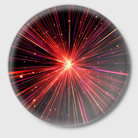 Значок с принтом Рождение Сверхновой в Курске,  металл | круглая форма, металлическая застежка в виде булавки | бесконечность | взрыв | вселенная | галактика | движение | звезда | звездная | звезды | искры | космический | космос | линии | материя | неоновый | нло | ночь | огни | огонь | оптические | петарда